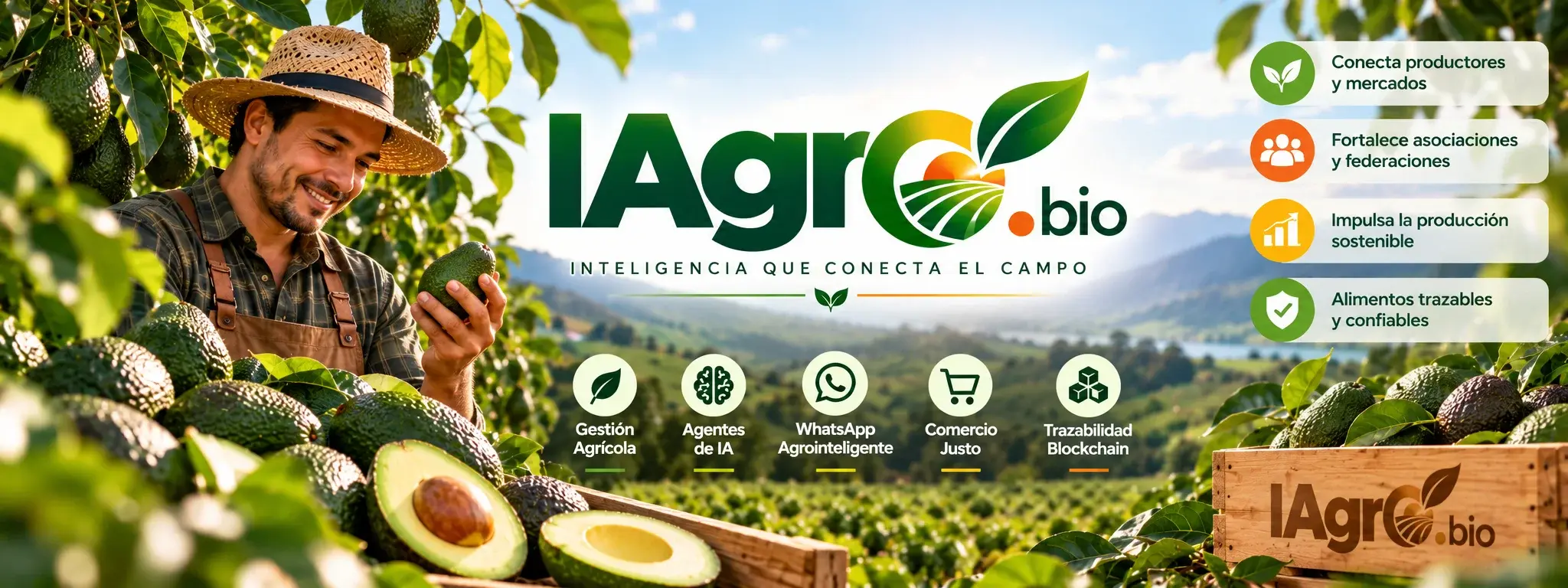 IAgro — Inteligencia que conecta el campo: gestión agrícola, agentes de IA, WhatsApp, comercio justo y trazabilidad